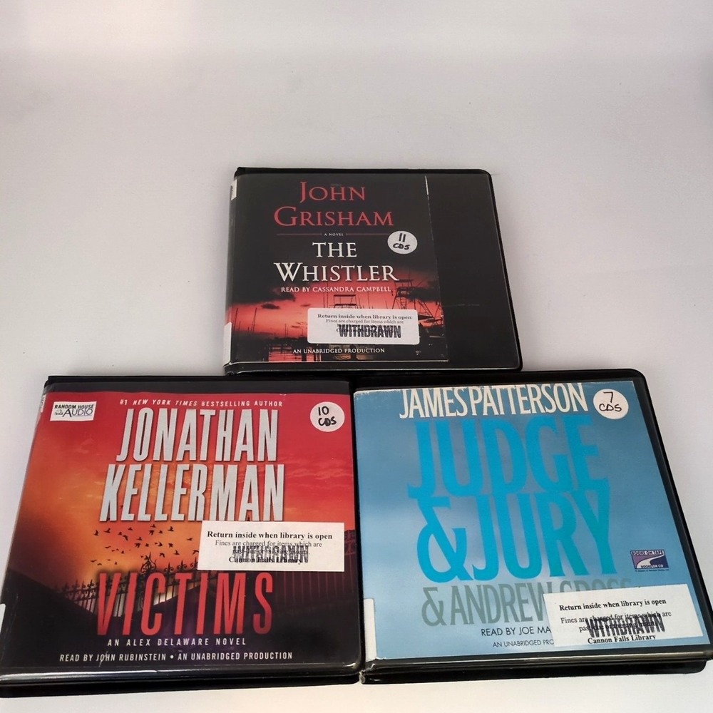 Audio Books CD Lot of 3 Authors Grisham Kellerman Patterson Unabridged Fiction